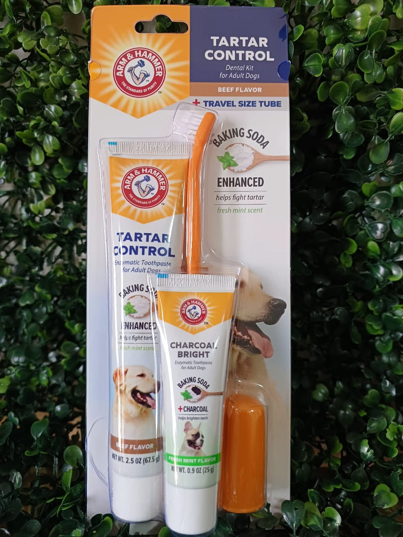 KIT HIGIENE BUCAL ENZIMÁTICA PARA CÃES +BONUS CHARCOAL BRIGHT - ARM & HAMMER