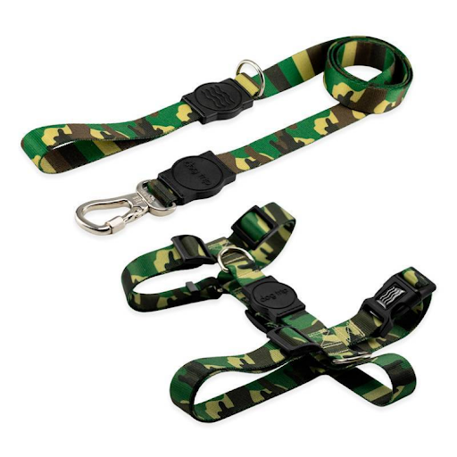 KIT GUIA 1,3 METROS + PEITORAL H ARMY - DOG TRIP BRASIL